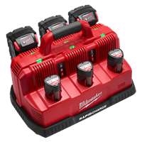 Milwaukee 48-59-1807 - M18 & M12 Rapid Charge Station (6 Port)Charges Three Batteries Simultaneously