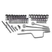 SK Hand Tool 1942 - 54-piece 1/2 In. Drive 12-point Std/deep Metric Socket Set - Chrome Socket Set With Super Chrome Finish | Set Of 54 Sockets Made In Usa