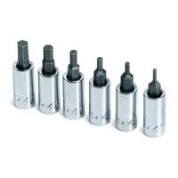 SK Hand Tool 19732 - 6 Piece Metrix Hex Bit Socket Set - 1/4" Drive
