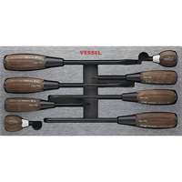 Vessel 3308EVA - 8pc WOOD-COMPO Non-Slip Tang-Thru Screwdriver Set