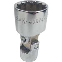 SK Hand Tool 40674 - 3/4" 12PT Flex Chrome Socket - 3/8" Drive