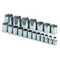 SK Hand Tool 4120 - 19pc 6PT Socket Set - 1/2" Drive
