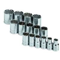 SK Hand Tool 4122 - 15pc 12PT Socket Set - 1/2" Drive