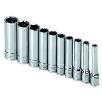 SK Hand Tool 4911 - 1/4" Dr 10pc 6PT SAE Deep Socket Set