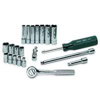 SK Hand Tool 4921 - 21 Piece 1/4" Drive 6 Point SAE Standard and Deep Complete Socket Set