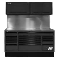 72” CTS Set with Solid Back Splash - Black