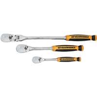 Gearwrench 81203T - 3pc 1/4" & 3/8" Drive 90-Tooth Dual Material Teardrop Ratchet Set