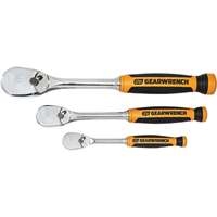 Gearwrench 81207T - 3PC 1/4", 3/8" & 1/2" Dr. 90-Tooth Dual Material Teardrop Ratchet Set