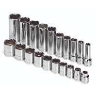 SK Hand Tool 89040 - 20PC 6PT Standard, Deep, and Extra Deep Socket Set - 3/8" Drive