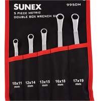Sunex 9950M - 5 Pc. Fully Polished Metric Bouble Box Wrench Set(off Set)