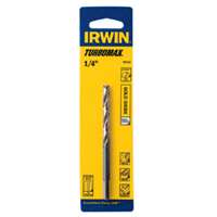 (AHN-73316) 1/4" TURBOMAX High Speed Steel Straight Shank Jobber Length Drill Bit