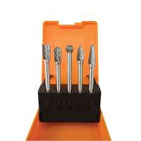 5 Pc. 1/4" x 4.5"  Double Cut  Carbide Burr Set