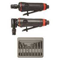 ONYX 3 Pc. Die Grinder Kit with 8 Pc. Double Cut Carbide Rotary Burr Set
