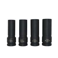 4pc 1/2" Drive 1/2 Size Thin Wall Lug Nut Socket Set - 17.5 - 22.5mm