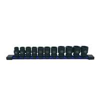11pc 3/8" Drive 1/2 Size Socket Set - 9.5 - 19.5mm for Undersized, Swollen or Damaged Hardware