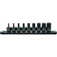 9-Piece 3/8? Drive Nano Impact Triple Square Bit Sockets
