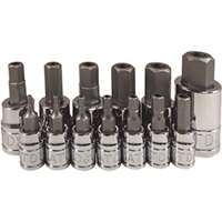 13 Pc. Tamper-Resistant SAE HEX Bit Socket Set