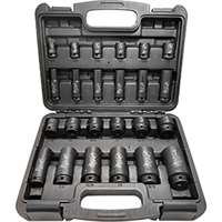 24-Pc. 3/8" Drive 6 Point SAE Standard and Deep Impact Socket Set