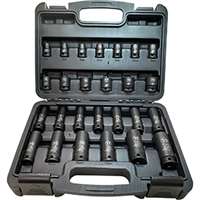 26-Pc 3/8" Drive 6 Point Metric Standard and Deep Impact Socket Set