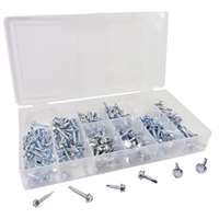 (ATD-349) 200 Pc. Hex Washer Head Self-Drilling Screw Assortment