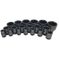 (ATD-44219) 19-Pc. 1/2" Dr. 6-pt SAE Standard Impact Socket Set