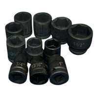 11 Pc. 3/4" Drive 6 Point SAE Truck Service Impact Socket Set