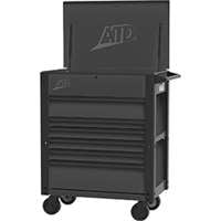 35” 6-Drawer Deluxe Service Cart, Black