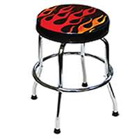 Shop Stool with Flame Design