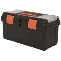 23" Plastic Tool box with Tray & Dividers