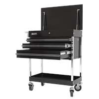 34" Professional 3 Drawer Service Cart - Black 
