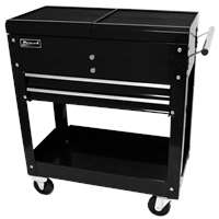 27" Professional 2-Drwaer Slide Top Service Cart-Black