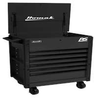 35" 7 DRAWER FLIP-TOP SERVICE CART - BLACK