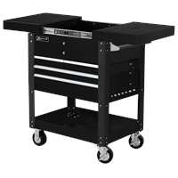35" 4 DRAWER SLIDE TOP CART - BLACK