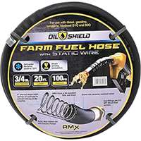 OilShield 3/4in x 20ft Rubber Farm Fuel Transfer Hose with Static Wire