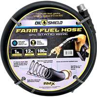 OilShield 1in x 12ft Rubber Farm Fuel Transfer Hose with Static Wire