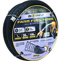 OilShield 1in x 20ft Rubber Farm Fuel Transfer Hose with Static Wire