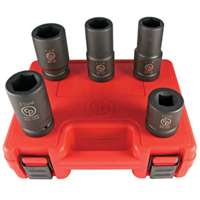 1" Dr Wheel Service SAE & Metric Impact Socket Set, 5 Pc