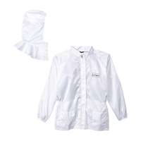 (EMX-64446W) Anti-Static Lab Coat with Hood, Large