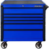 Extreme Tools EX4106TCBLBK - 41" 6 Drawer Tool Cart - Blue with Black Drawer Pulls