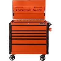 Extreme Tools EX4106TCORBK - 41" 6 Drawer Tool Cart With Bumpers Orange With Black Drawer Pulls