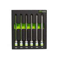Grip Edge (GET-BHBS6LS)- 6-Piece Long SAE Ball Hex Driver Set, 3/8" Drive