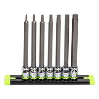 Grip Edge (GET-HAM7LS)- 7-Piece Long Metric Hex Driver Set, 1/4" Drive