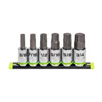 Grip Edge (GET-HCS6S)- 6-Piece SAE Hex Bit Socket Set, 1/2" Drive