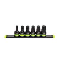 Grip Edge (GET-IHCS6S)- 6-Piece Short SAE Impact Hex Driver Set, 1/2" Drive