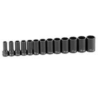 (GRY-1203MSD) 13 Pc. 3/8" Drive 12 Point Metric Semi-Deep Length Impact Set