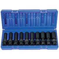 (GRY-1210UMD) 10 Pc. 3/8" Drive 6 Point Metric Deep Universal Socket Set