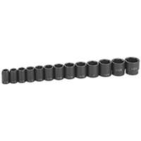 (GRY-1312) 13 Pc. 1/2" Drive Standard Length Fractional Impact Socket Set