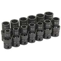 (GRY-1313UM) 13 Pc. 1/2" Drive 6 Point Metric Universal Socket Set