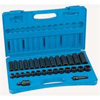 (GRY-1430MRD) 30 Pc. 1/2" Drive 6 Point Metric Standard and Deep Impact Socket Set
