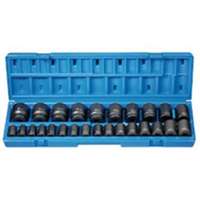 (GRY-1726M) 26-Piece 1/2 in. Drive 12-Point Metric Standard Impact Socket Set